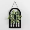 Black Wood and Mini Wreath Arch Wall Plaque