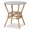 Black Woven Rattan French Bistro Dining Table