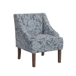 Blue & White Swoop Accent Chair