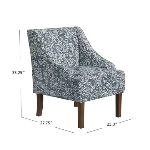 Blue & White Swoop Accent Chair