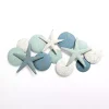 Blue and White Seashells Metal Wall Plaque