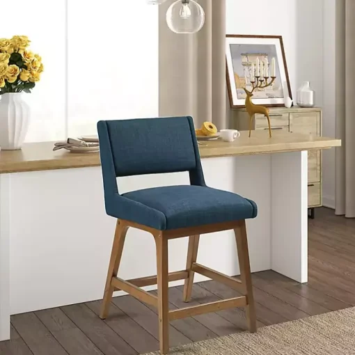Blue Boomerang Modern Counter Stool