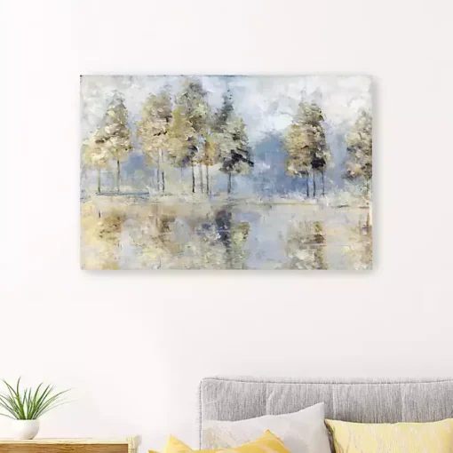 Blue Golden Forest Giclee Canvas Art Print