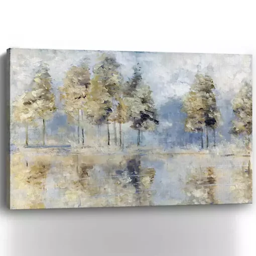 Blue Golden Forest Giclee Canvas Art Print