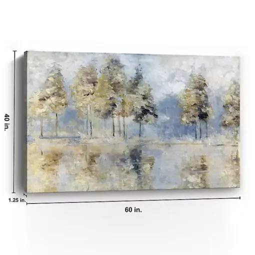 Blue Golden Forest Giclee Canvas Art Print