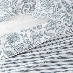 Blue Jacobean Reversible 2-pc. Twin Quilt Set