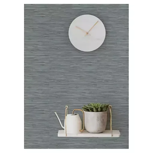 Blue Textured Grassweave Peel & Stick Wallpaper