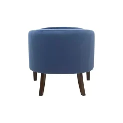 Blue Velvet Tufted Midcentury Modern Accent Chair