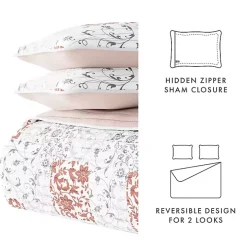 Blush Patchwork Reversible 3-pc. Queen Quilt Set