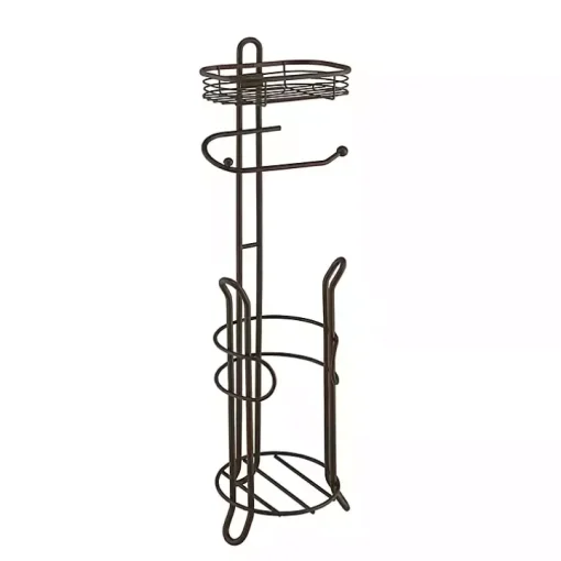 Bronze Toilet Paper Storage Stand with Basket