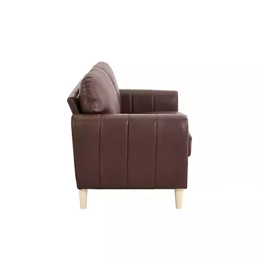 Brown Faux Leather Lyon Loveseat
