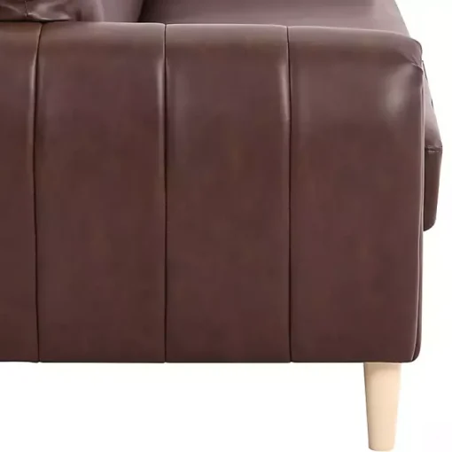 Brown Faux Leather Lyon Loveseat