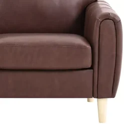 Brown Faux Leather Lyon Loveseat