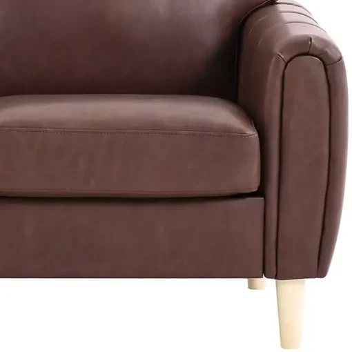 Brown Faux Leather Lyon Loveseat