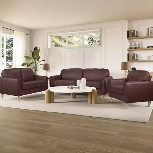 Brown Faux Leather Lyon Loveseat