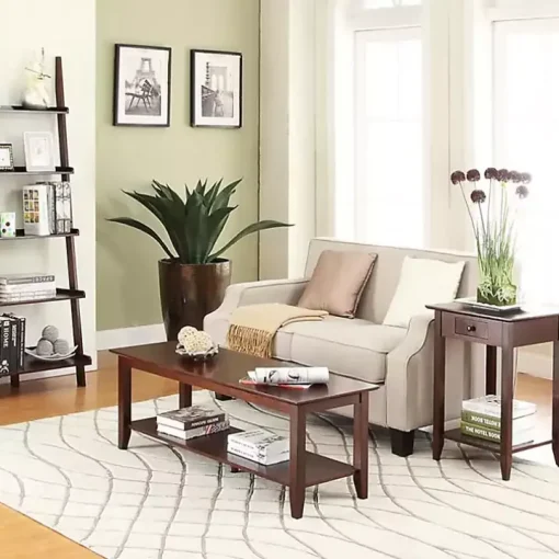 Brown Simple Rectangular Coffee Table