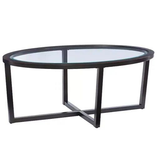 Brown Wood & Glass Top 3-pc. Table Set