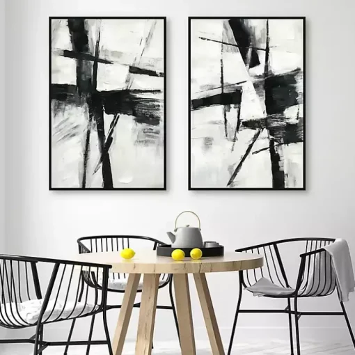 Brushed Away Framed Canvas Art Prints, Set of 2