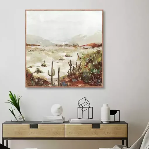 Cactus Canyon Western Framed Canvas Art