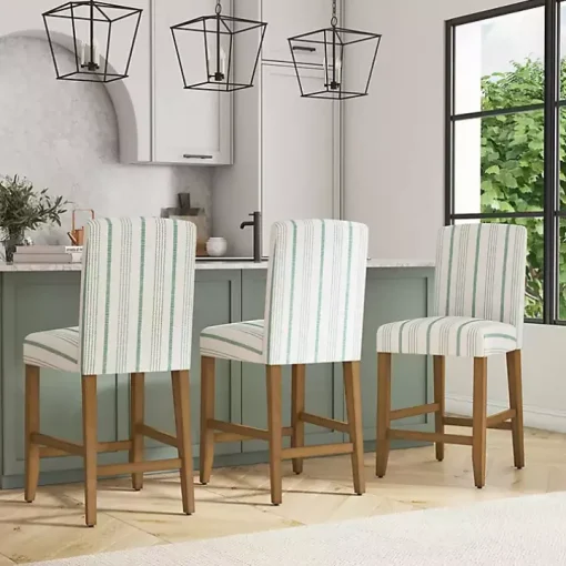 Calypso Striped Upholstered Counter Stool