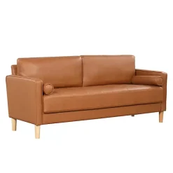 Caramel Faux Leather Chelsea Sofa