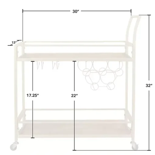 Celeste Gold Metal and Wood Bar Cart