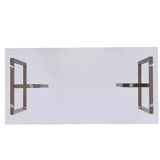 Champagne Iron and Glass Desk