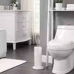 Chrome and White Marble Toilet Paper Holder
