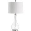 Clear Glass and Silver Metal Base Table Lamp
