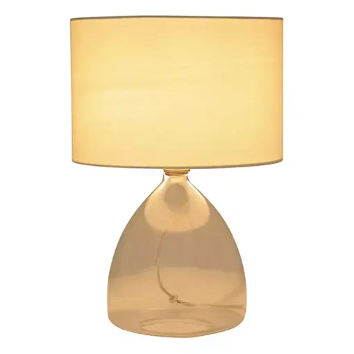 Clear Glass Tapered Table Lamps, Set of 2