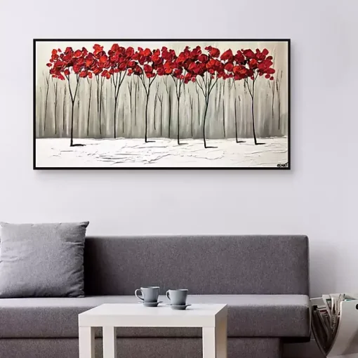 Collision of Seasons Framed Canvas Art Print
