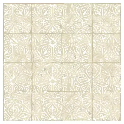 Cream Provincial Tiles Peel & Stick Wallpaper