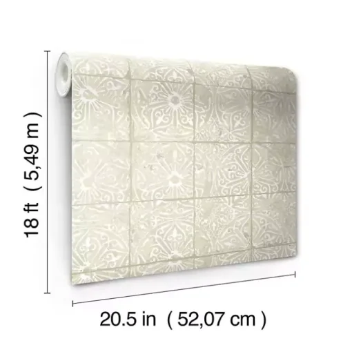 Cream Provincial Tiles Peel & Stick Wallpaper
