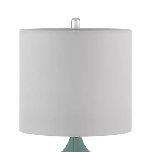 Curved Blue Glass Table Lamps, Set of 2