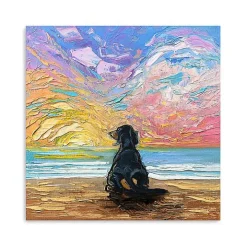 Dachshund Beach Days Canvas Art Print