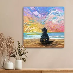 Dachshund Beach Days Canvas Art Print