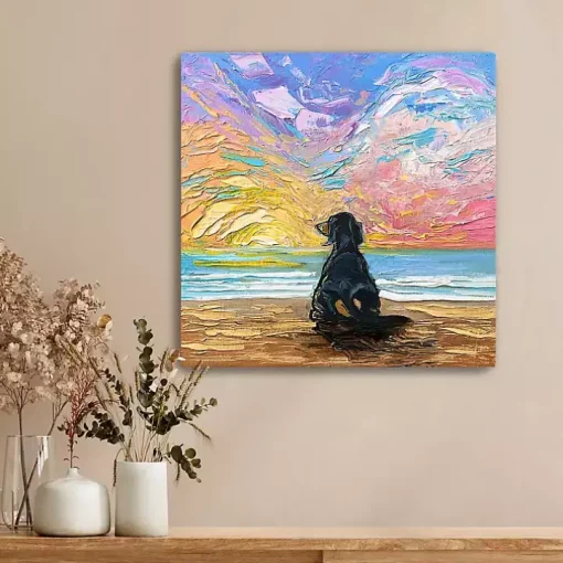 Dachshund Beach Days Canvas Art Print