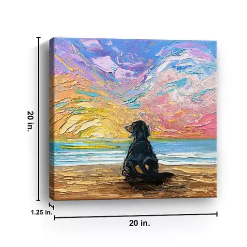 Dachshund Beach Days Canvas Art Print
