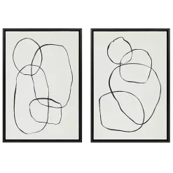 Dancing Circles Framed Canvas Art Prints, Set of 2