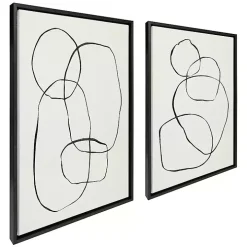 Dancing Circles Framed Canvas Art Prints, Set of 2