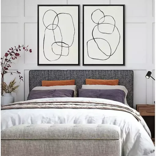Dancing Circles Framed Canvas Art Prints, Set of 2