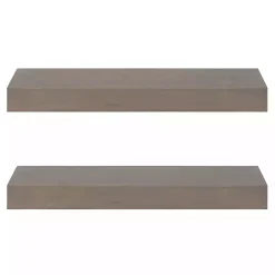 Dark Brown Wood Floating Shelves, Set of 2