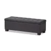 Dark Gray Tufted Contemporary Storage Bench