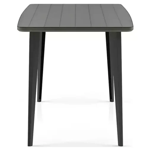 Dark Gray Wood and Metal Dining Table