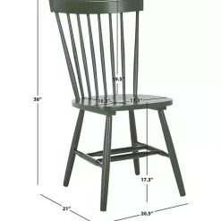 Dark Green Parker Spindle Dining Chairs, Set of 2