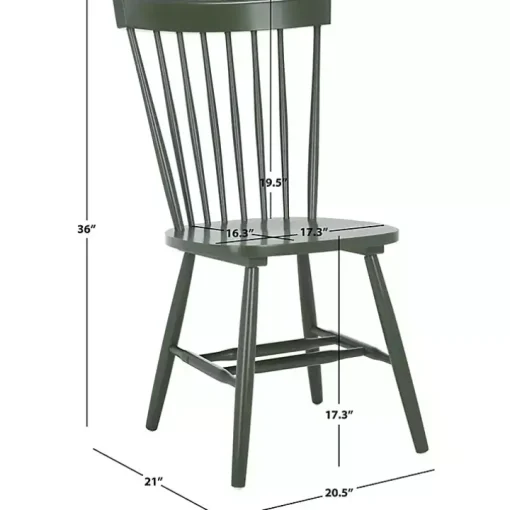 Dark Green Parker Spindle Dining Chairs, Set of 2
