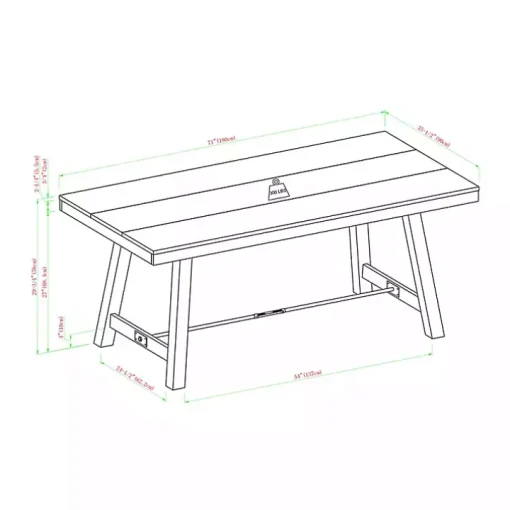 Dark Oak Wood Rustic Dining Table
