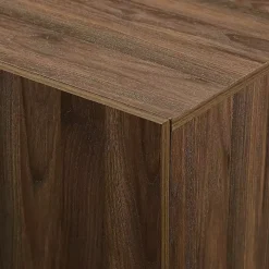Dark Walnut Wood and Black Metal Sideboard