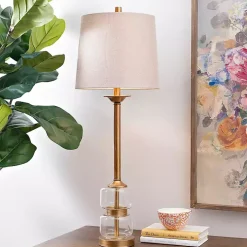 Deep Gold Glass Orb Buffet Lamp
