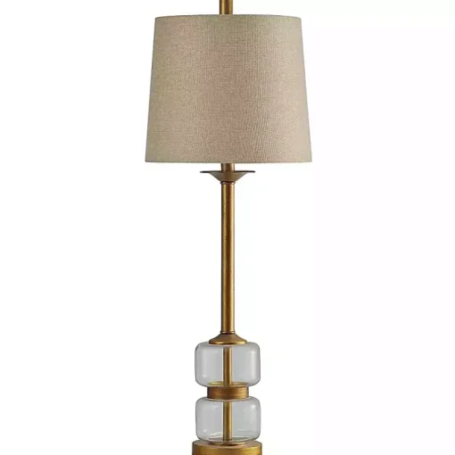 Deep Gold Glass Orb Buffet Lamp